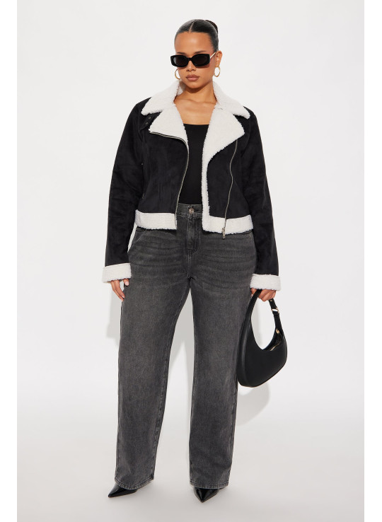 Шкіряна мото-куртка з овчини