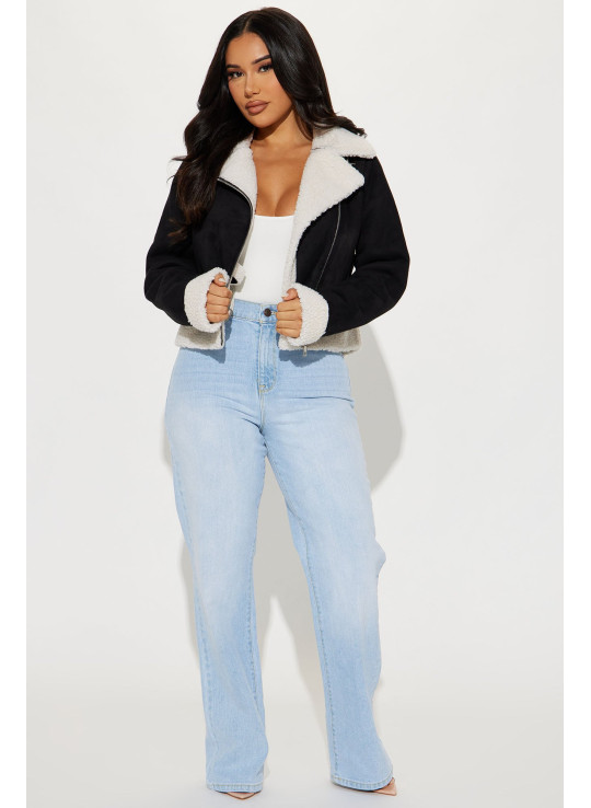 Шкіряна мото-куртка з овчини