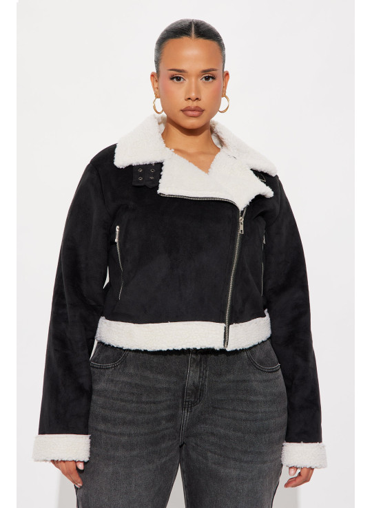 Шкіряна мото-куртка з овчини
