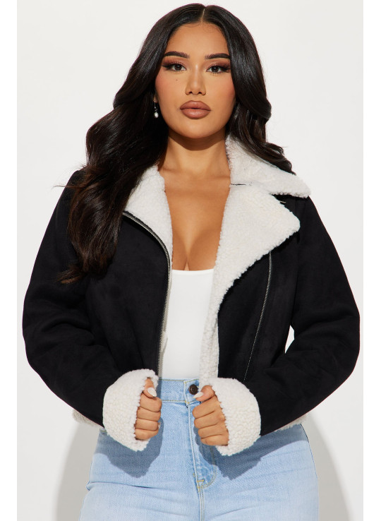 Шкіряна мото-куртка з овчини