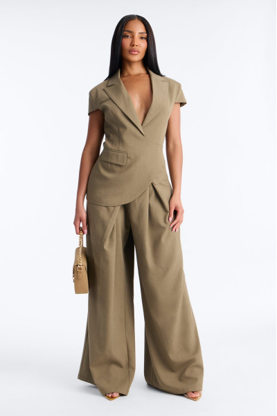 Широкі штани Tiana з запахом на талії та складками