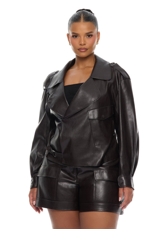 Карго-куртка 'Zaya' зі штучної шкіри