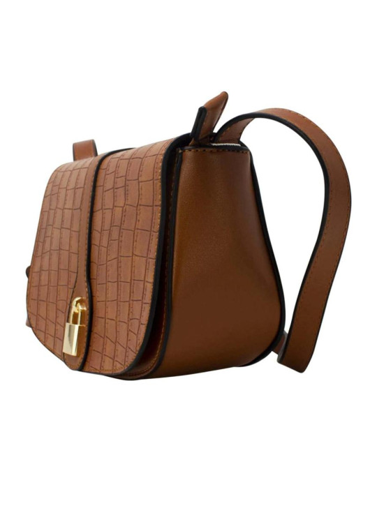 Коричневе сідло Croc Crossbody із замком