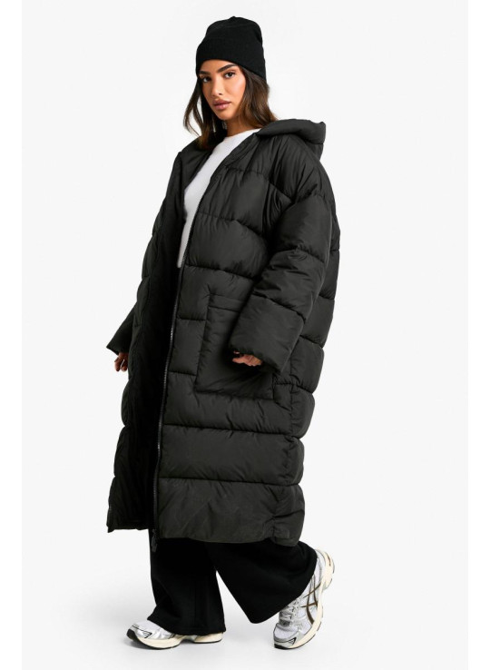 Довга пуховик Petite Oversize з капюшоном