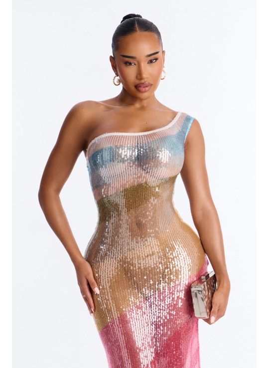 Блискуча Сукня Максі 'Stage Stunner' з Паєтками