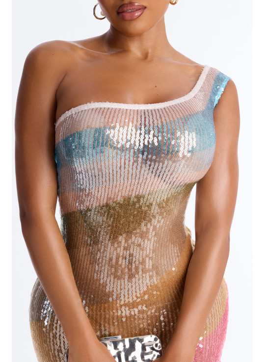 Блискуча Сукня Максі 'Stage Stunner' з Паєтками