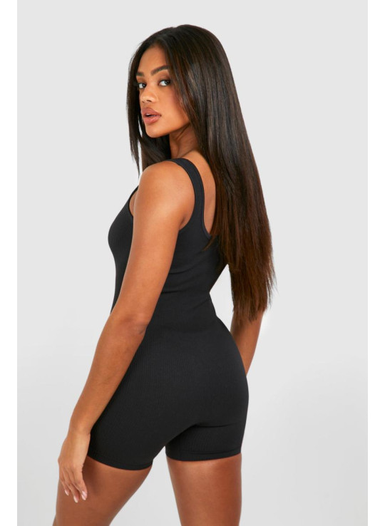 Контур ребро совок шиї Unitard Playsuit