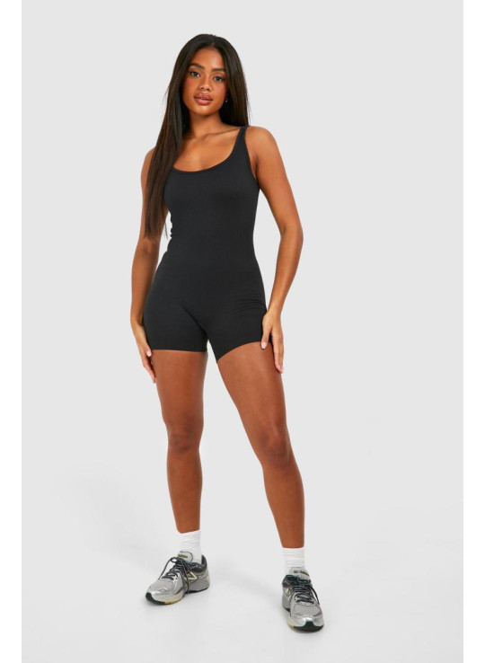 Контур ребро совок шиї Unitard Playsuit