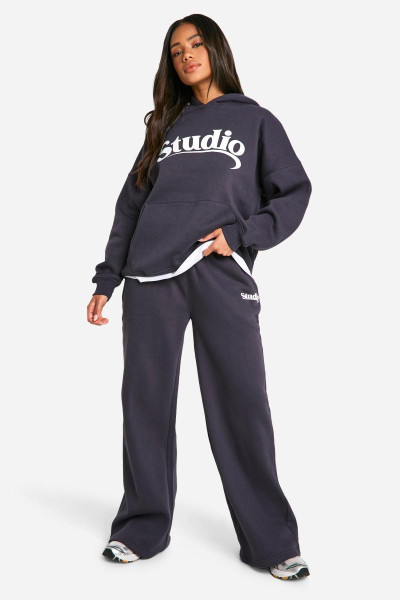 Dsgn Studio Slogan Deep Waistband Straight Leg Jogger