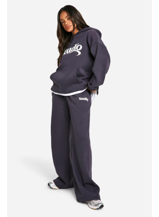Dsgn Studio Slogan Deep Waistband Straight Leg Jogger