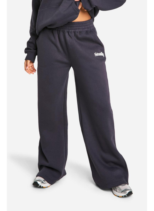 Dsgn Studio Slogan Deep Waistband Straight Leg Jogger