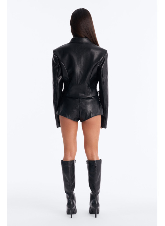 Електрична куртка зі штучної шкіри