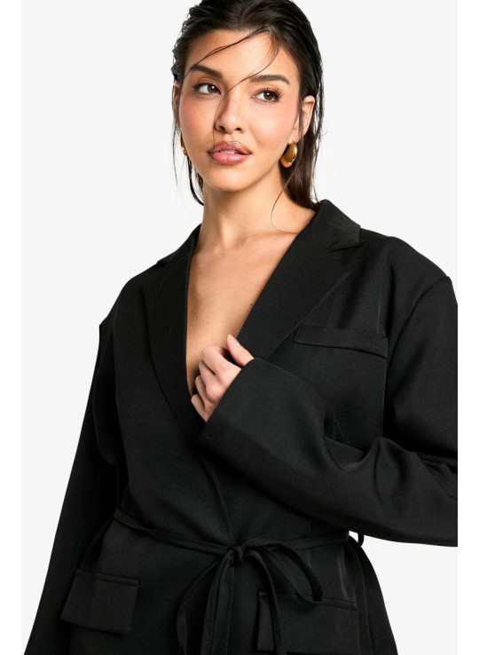 Піджак з поясом Marl Shoulder Pad