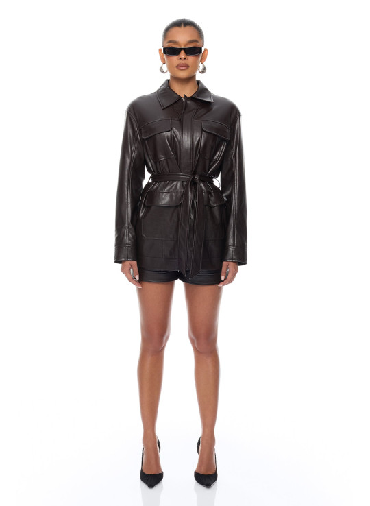 Куртка зі штучної шкіри 'Zaya' з поясом