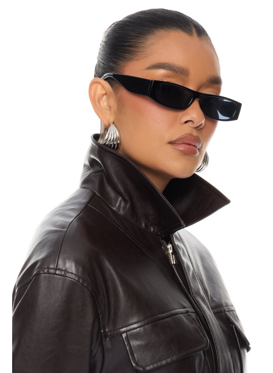 Куртка зі штучної шкіри 'Zaya' з поясом