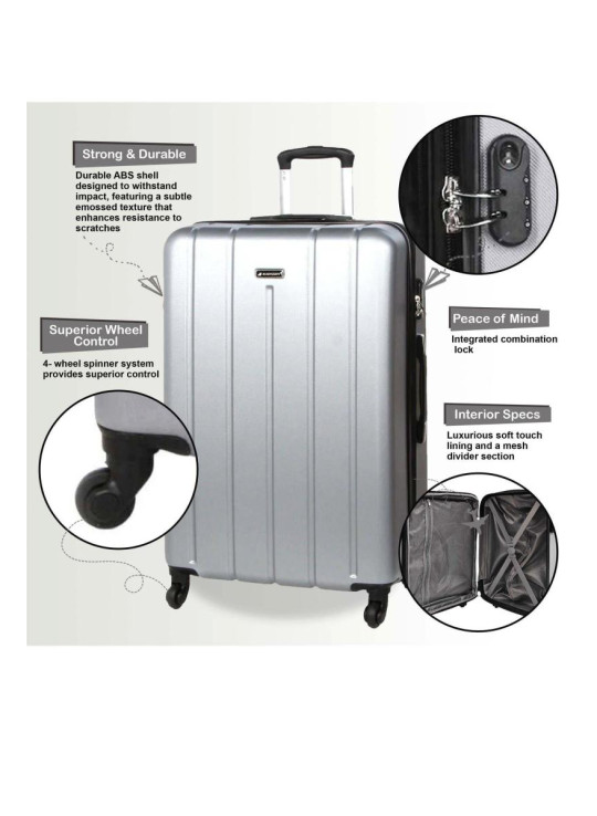 Міцна валіза Hard Shell Cabin 55 x 37 x 24 см, підходить для Easyjet, Ryanair