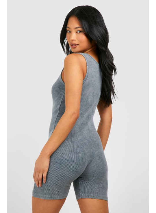 Petite Acid Wash Unitard