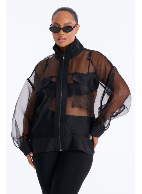 Прозора бомбер-куртка 'Something To Prove' з органзи
