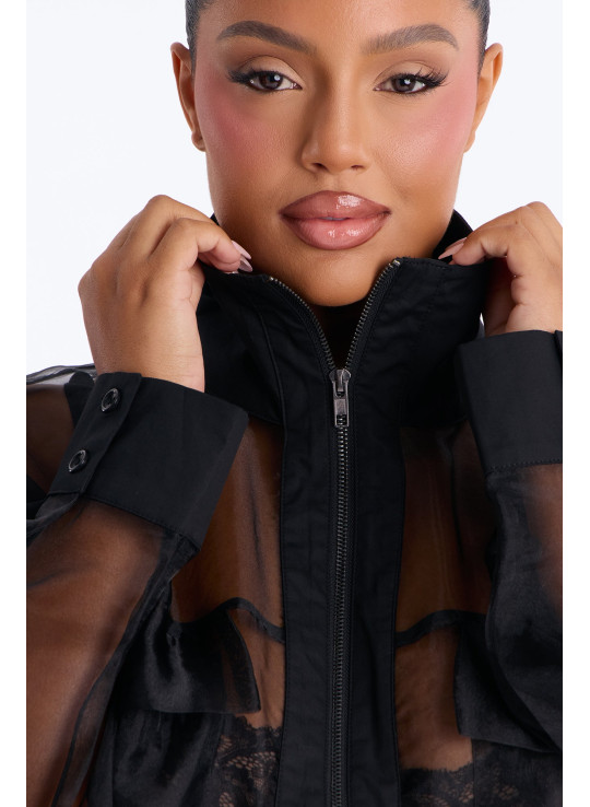 Прозора бомбер-куртка 'Something To Prove' з органзи